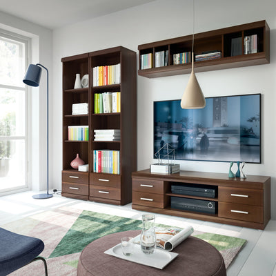 Imperial Wide 4 Drawer TV Cabinet in Dark Mahogany Melamine – FTG, view 5