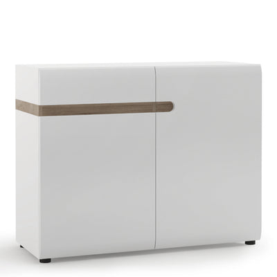 Chelsea Living 1 Drawer 2 Door Sideboard in White with a Truffle Oak Trim – FTG