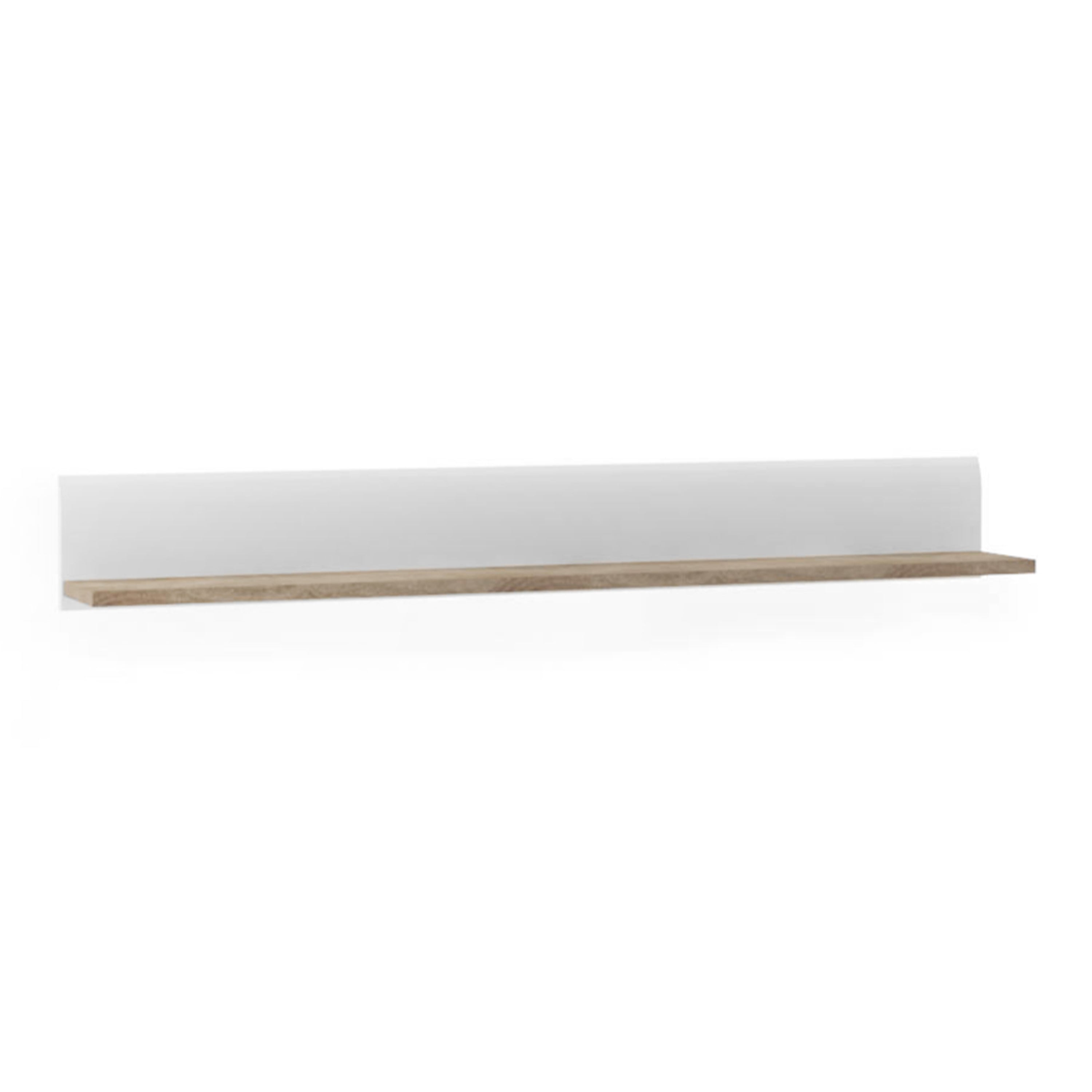 Chelsea Living Wall Shelf in White with a Truffle Oak Trim – FTG