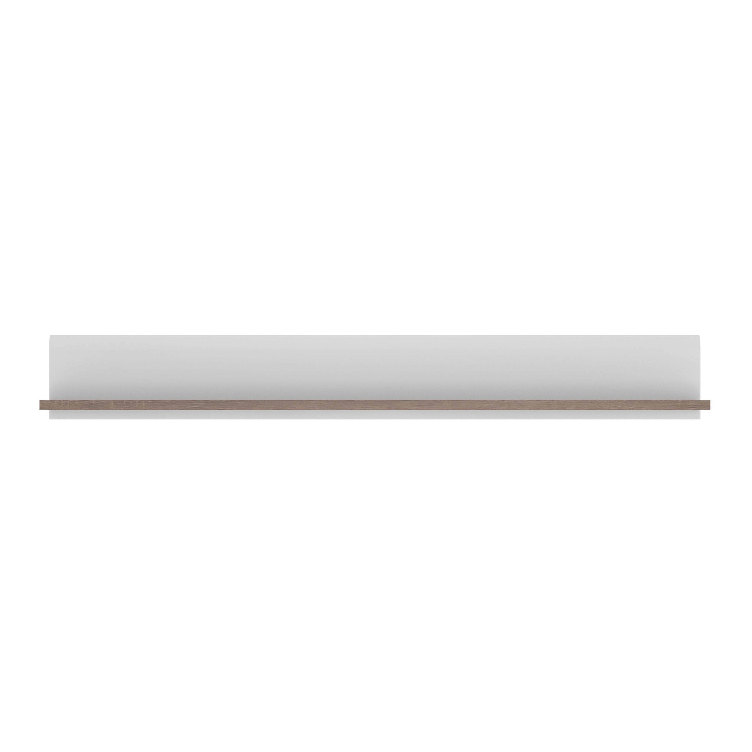 Chelsea Living Wall Shelf in White with a Truffle Oak Trim – FTG, view 2
