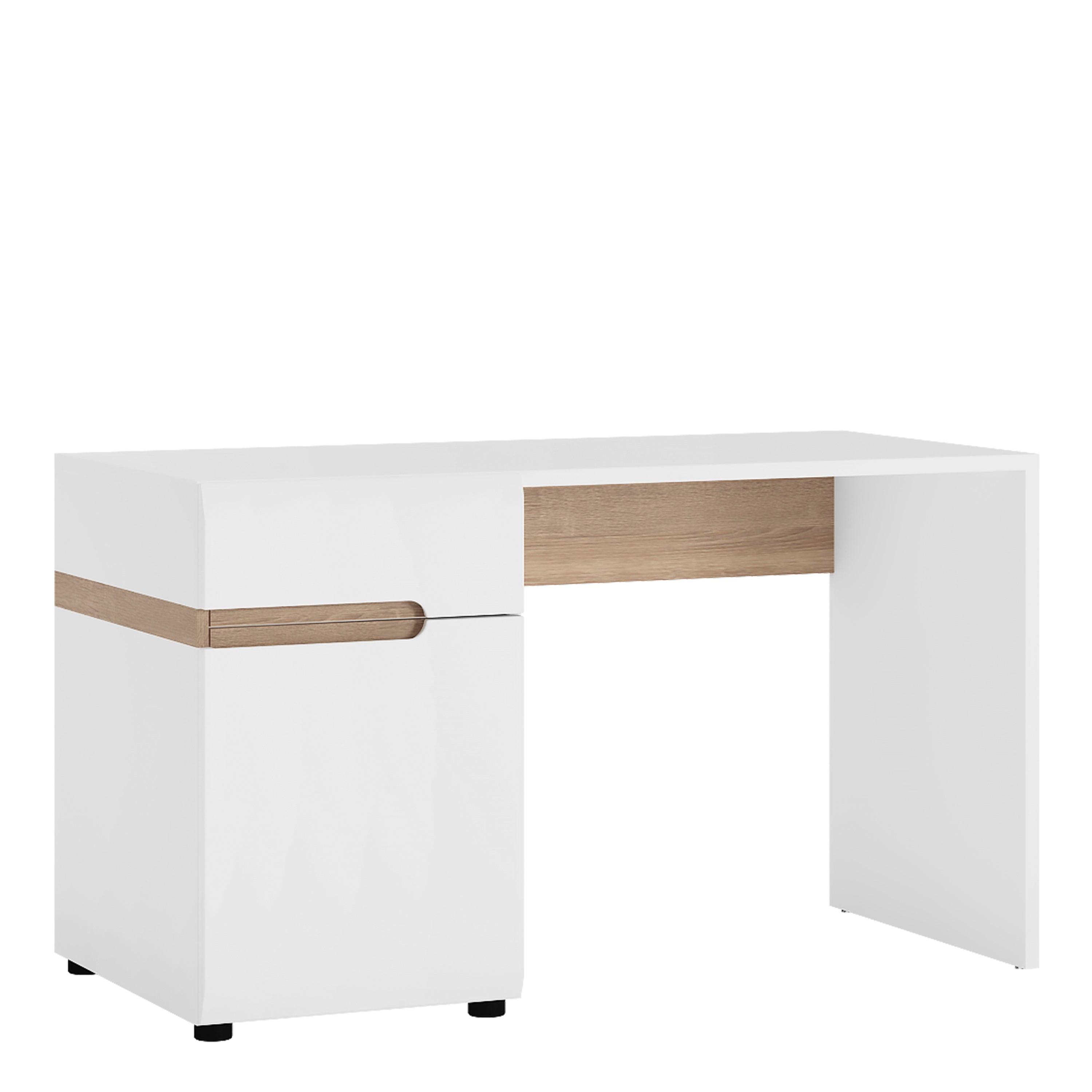 Chelsea Bedroom Desk/Dressing Table in White with a Truffle Oak Trim – FTG