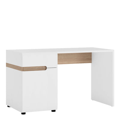 Chelsea Bedroom Desk/Dressing Table in White with a Truffle Oak Trim – FTG