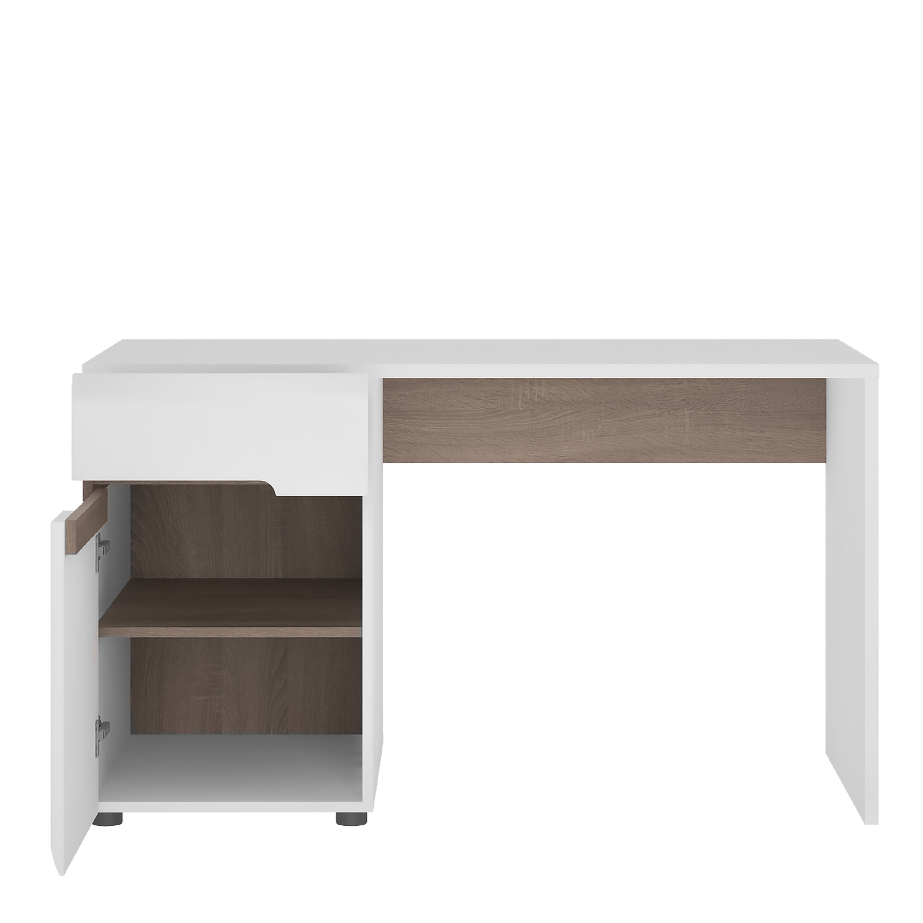 Chelsea Bedroom Desk/Dressing Table in White with a Truffle Oak Trim – FTG, view 2