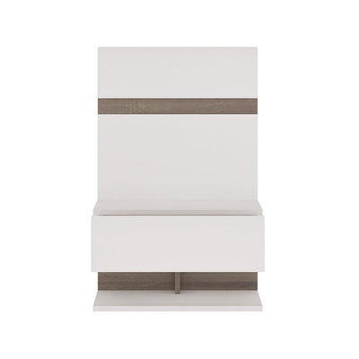 Chelsea Bedroom Bedside Extension for Bed in White with a Truffle Oak Trim – FTG, view 2