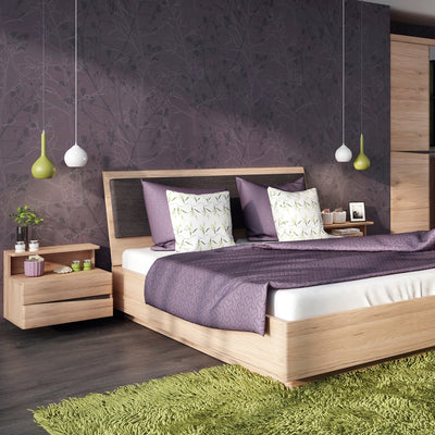 Kensington 2 Drawer Bedside Cabinet LH Drawer (wall fixing) in Oak. – FTG, view 4