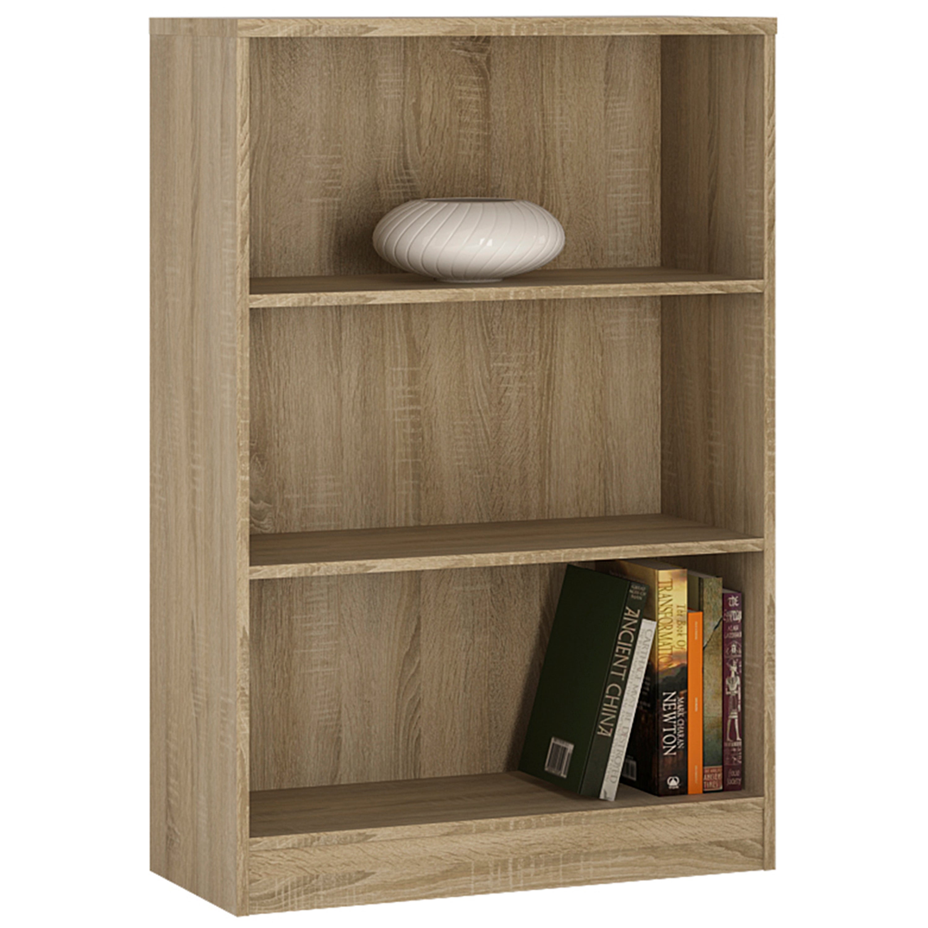 4 You Medium Wide Bookcase in Sonama Oak – FTG