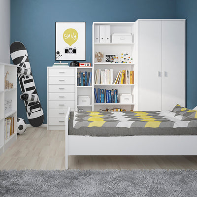 4 You Tall Narrow Bookcase in Pearl White – FTG, view 2