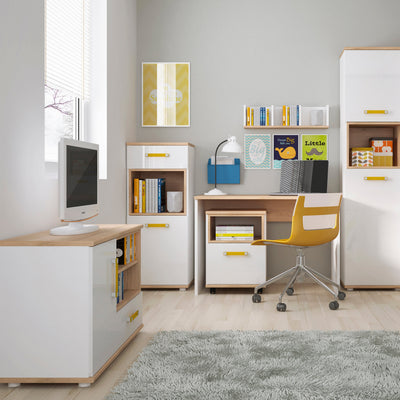 4KIDS 1 Door 1 Drawer Narrow Cabinet with Orange Handles – FTG, view 3