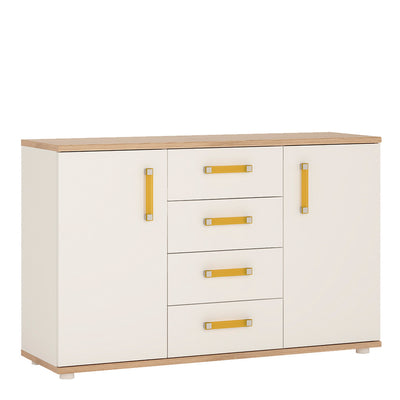 4KIDS 2 Door 4 Drawer Sideboard with Orange Handles – FTG