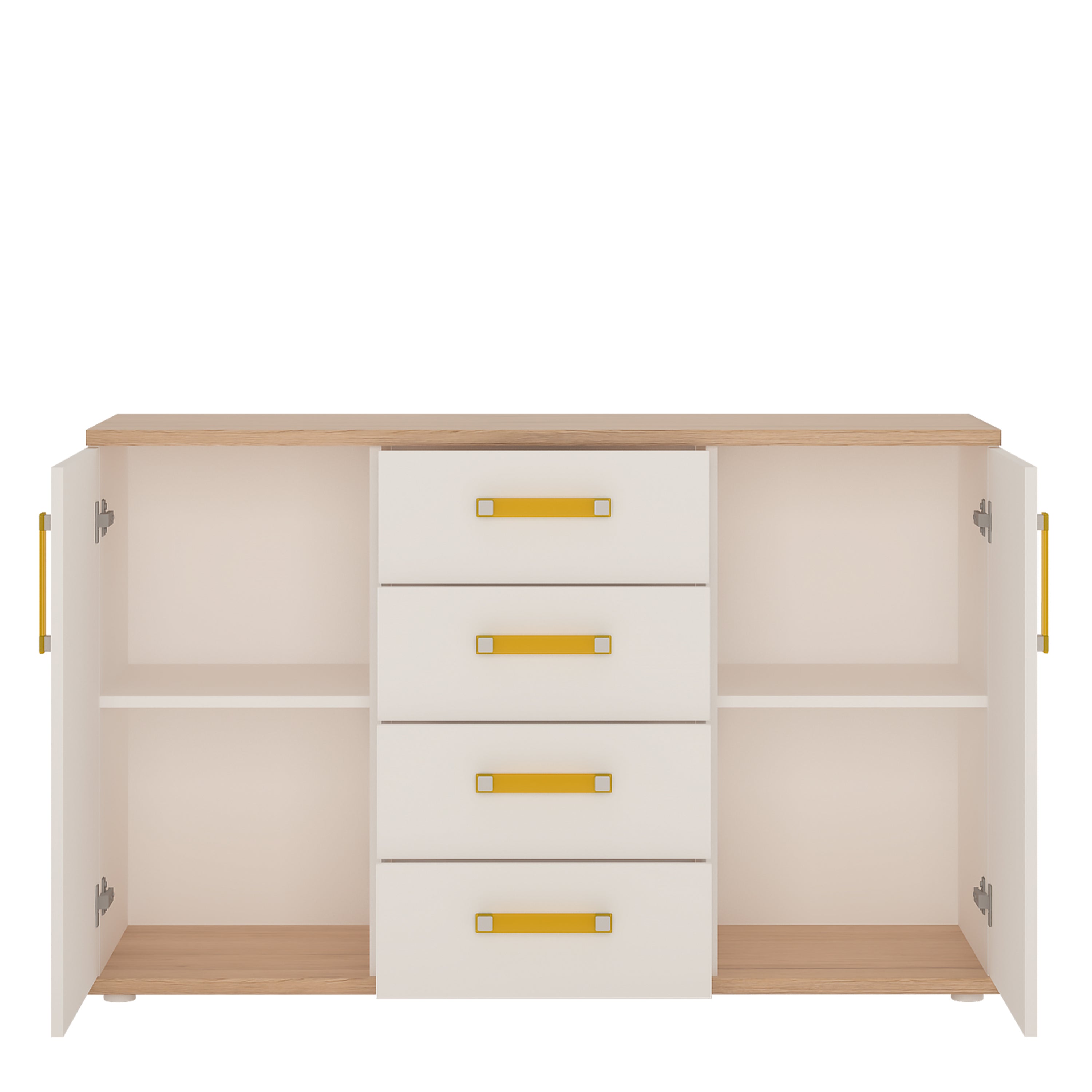 4KIDS 2 Door 4 Drawer Sideboard with Orange Handles – FTG, view 2