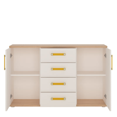 4KIDS 2 Door 4 Drawer Sideboard with Orange Handles – FTG, view 2