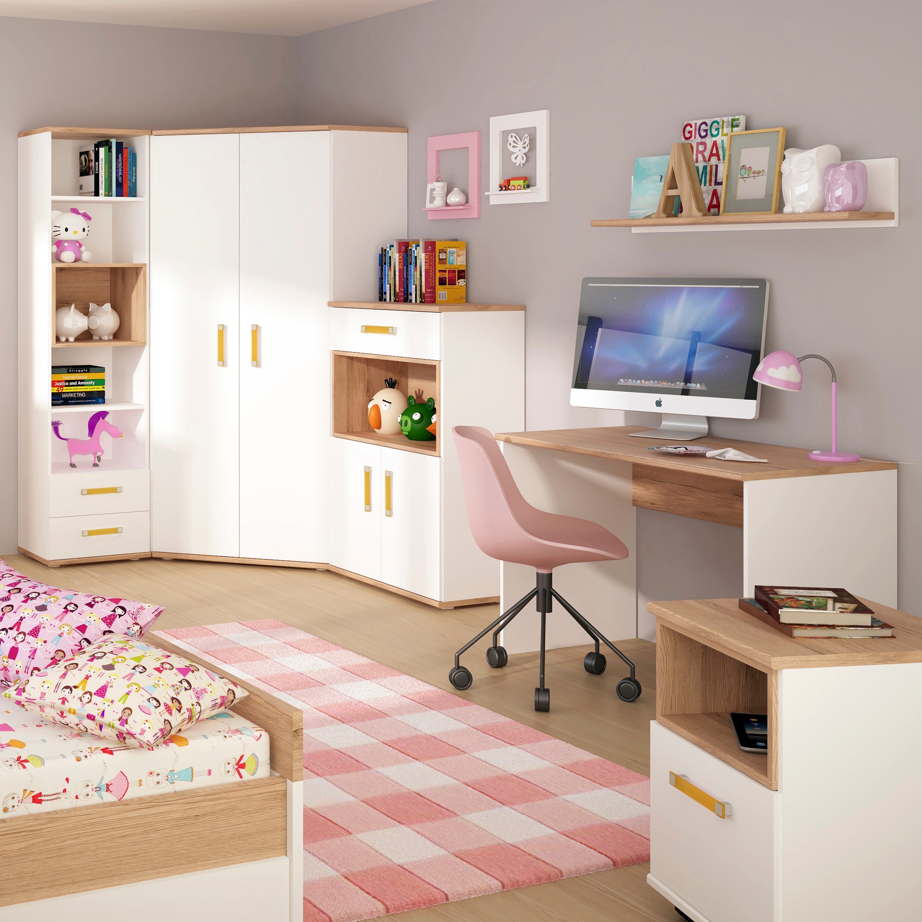 4KIDS 1 Door Desk Mobile with Orange Handles – FTG, view 4