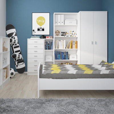 4 You Tall Wide Bookcase in Pearl White – FTG, view 2