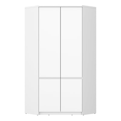 Fribo Corner Wardrobe 2 Door in Alpine White – FTG, view 2