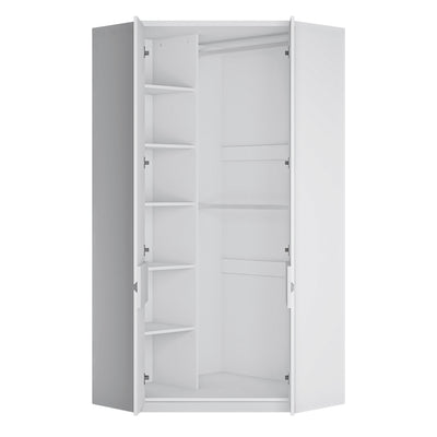 Fribo Corner Wardrobe 2 Door in Alpine White – FTG, view 3