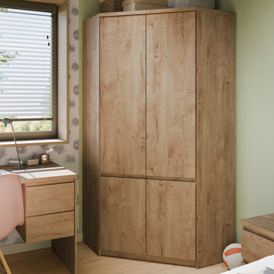 Fribo Corner Wardrobe 2 Door in Golden Ribbeck Oak – FTG, view 4