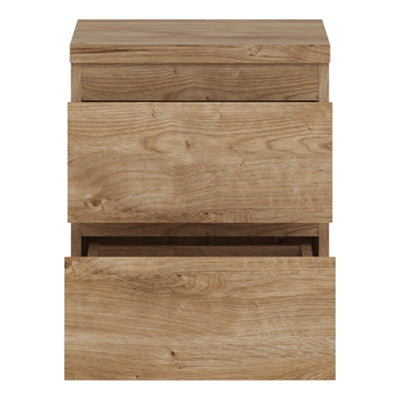 Fribo Bedside Cabinet 2 Drawer in Golden Ribbeck Oak – FTG, view 3