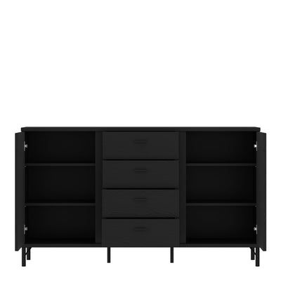 Lusaka Sideboard 2 Door 4 Drawer in Black Graphite – FTG, view 3