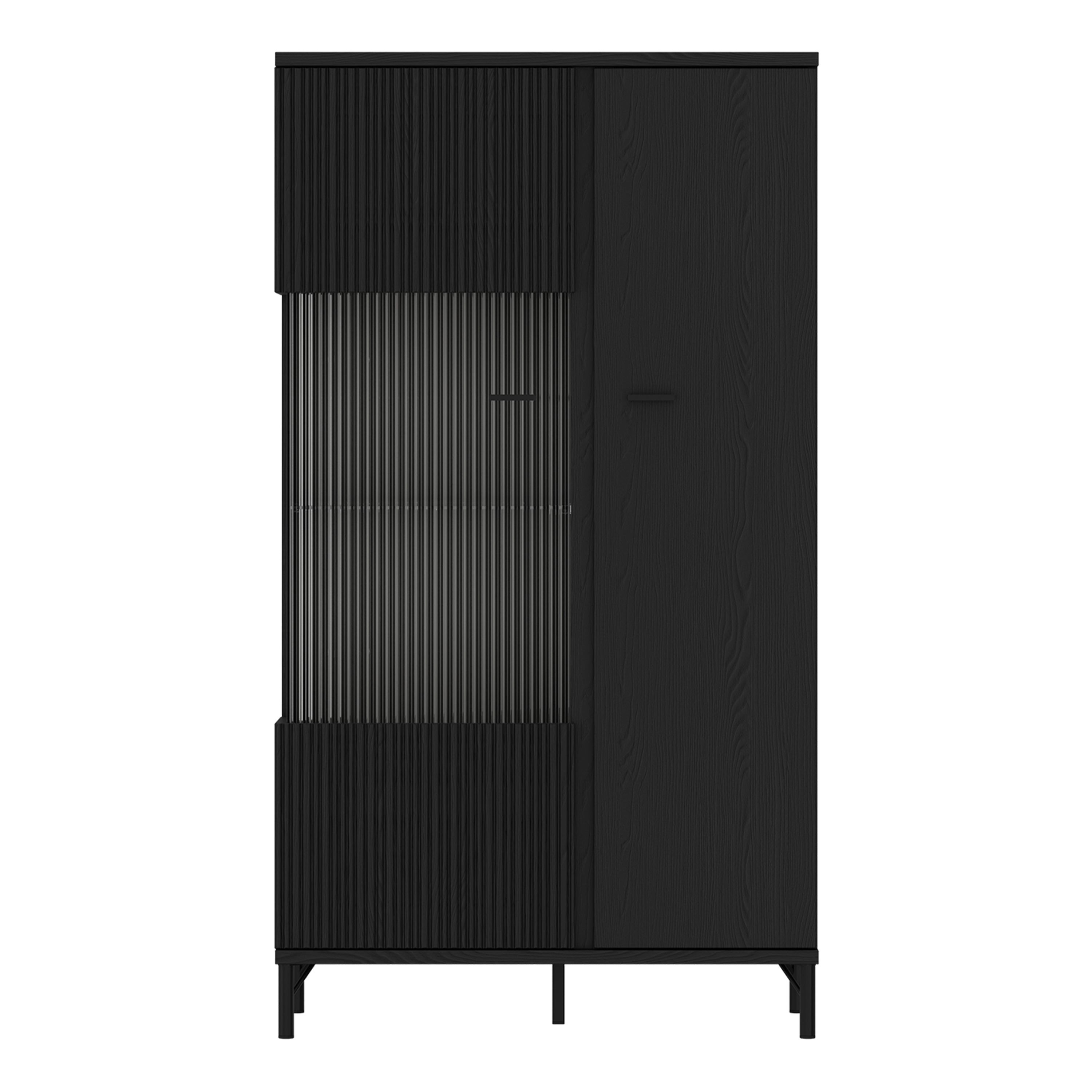 Lusaka Display Cabinet 2 Door in Black Graphite – FTG, view 2