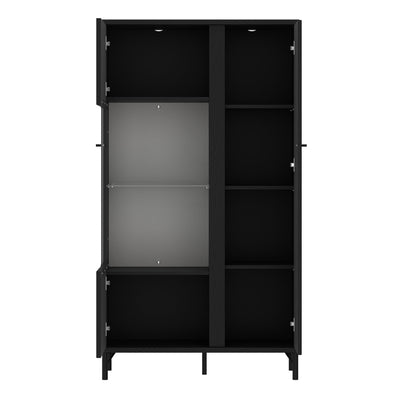 Lusaka Display Cabinet 2 Door in Black Graphite – FTG, view 3