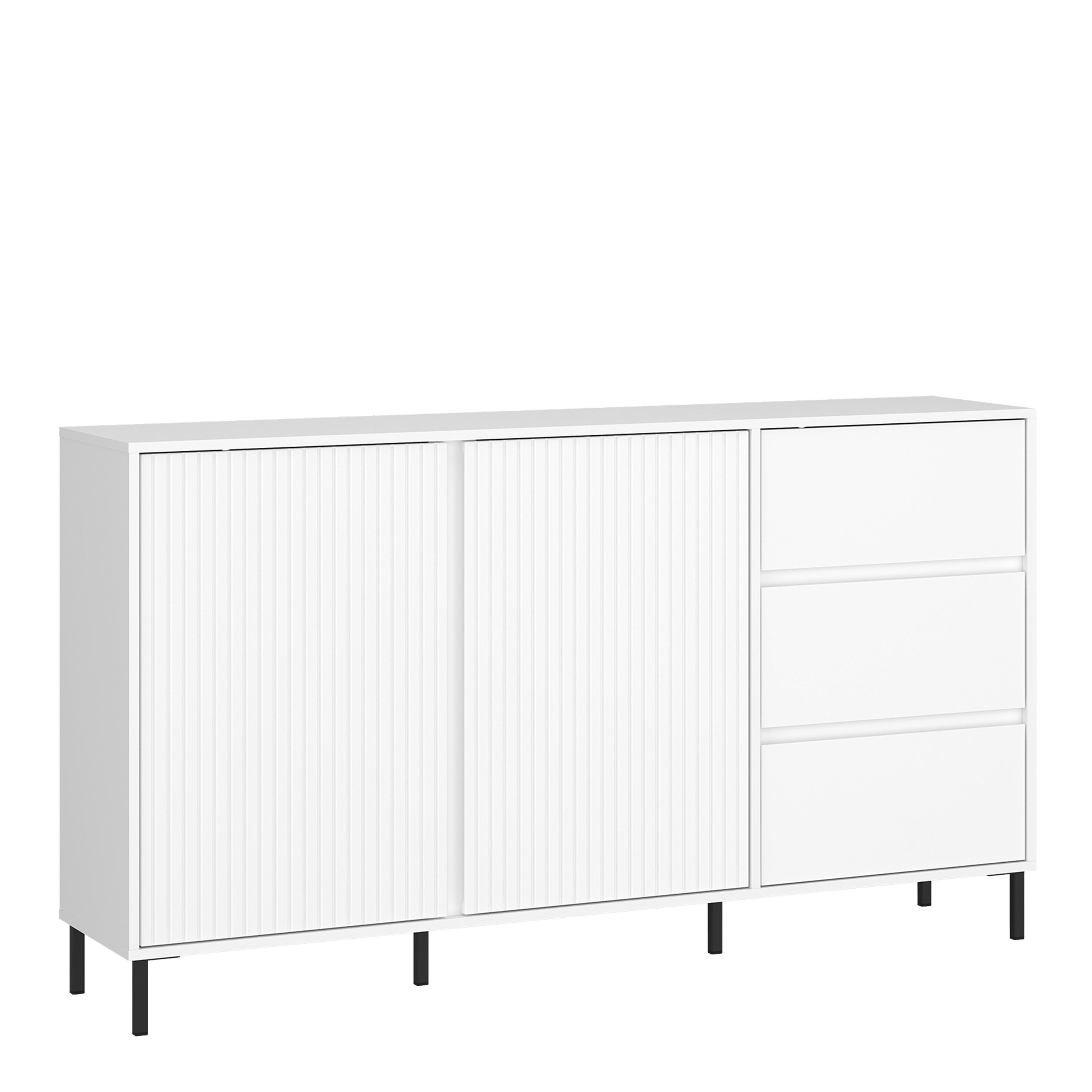 Avenale Sideboard 2 Door 3 Drawer in Alpine White High Gloss – FTG