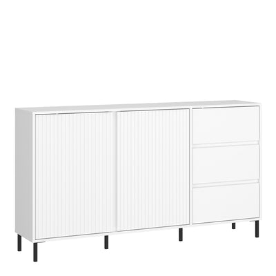 Avenale Sideboard 2 Door 3 Drawer in Alpine White High Gloss – FTG