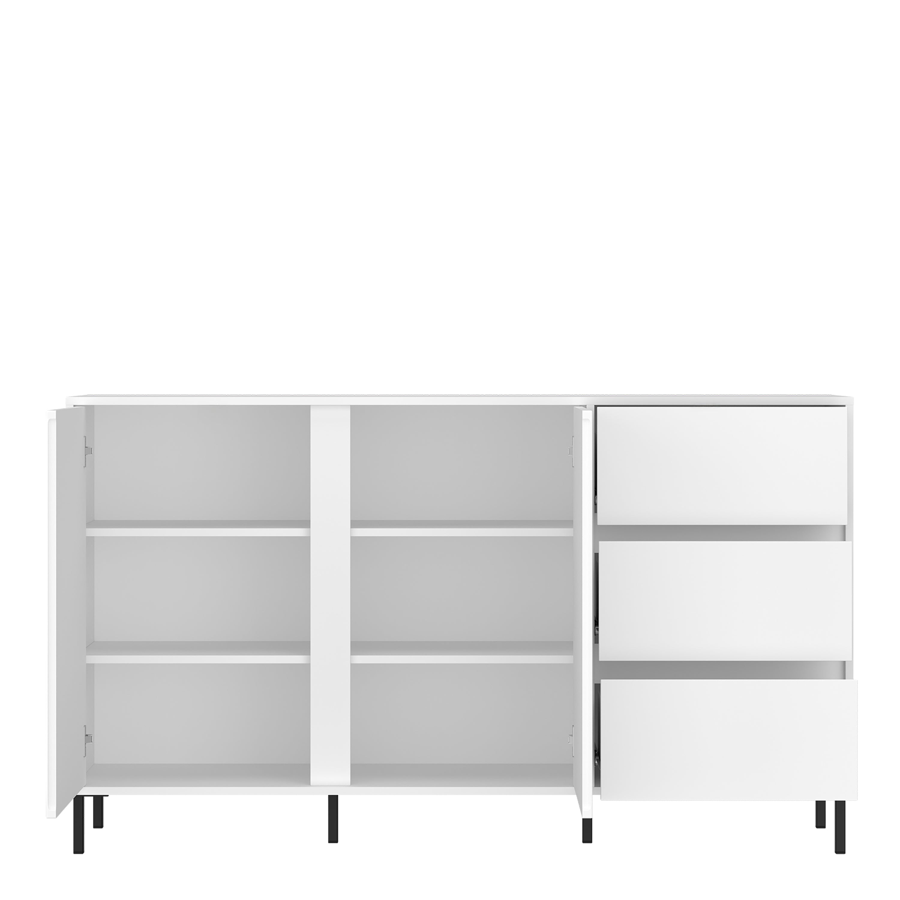 Avenale Sideboard 2 Door 3 Drawer in Alpine White High Gloss – FTG, view 3