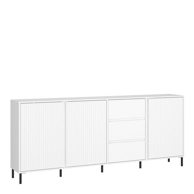Avenale Sideboard 3 Door 3 Drawer in Alpine White High Gloss – FTG