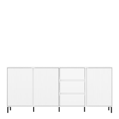 Avenale Sideboard 3 Door 3 Drawer in Alpine White High Gloss – FTG, view 2