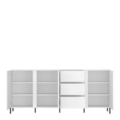 Avenale Sideboard 3 Door 3 Drawer in Alpine White High Gloss – FTG, view 3
