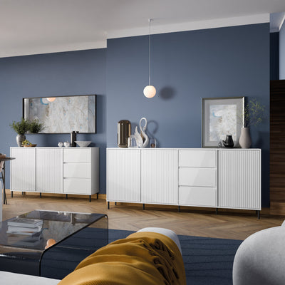 Avenale Sideboard 3 Door 3 Drawer in Alpine White High Gloss – FTG, view 6