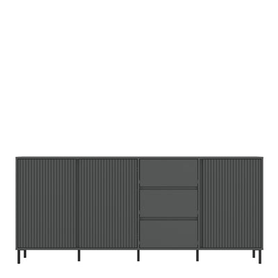 Avenale Sideboard 3 Door 3 Drawer in Anthracite – FTG, view 2