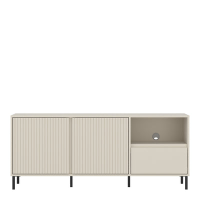 Avenale Wide TV Cabinet  2 Door 1 Drawer in Cashmere – FTG, view 2