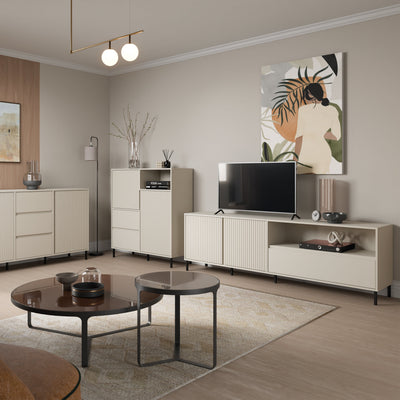 Avenale TV Cabinet 2 Door 1 Drawer in Cashmere – FTG, view 5