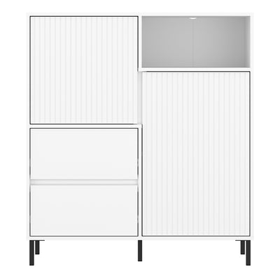 Avenale Sideboard 2 Door 2 Drawer in Alpine White High Gloss – FTG, view 2
