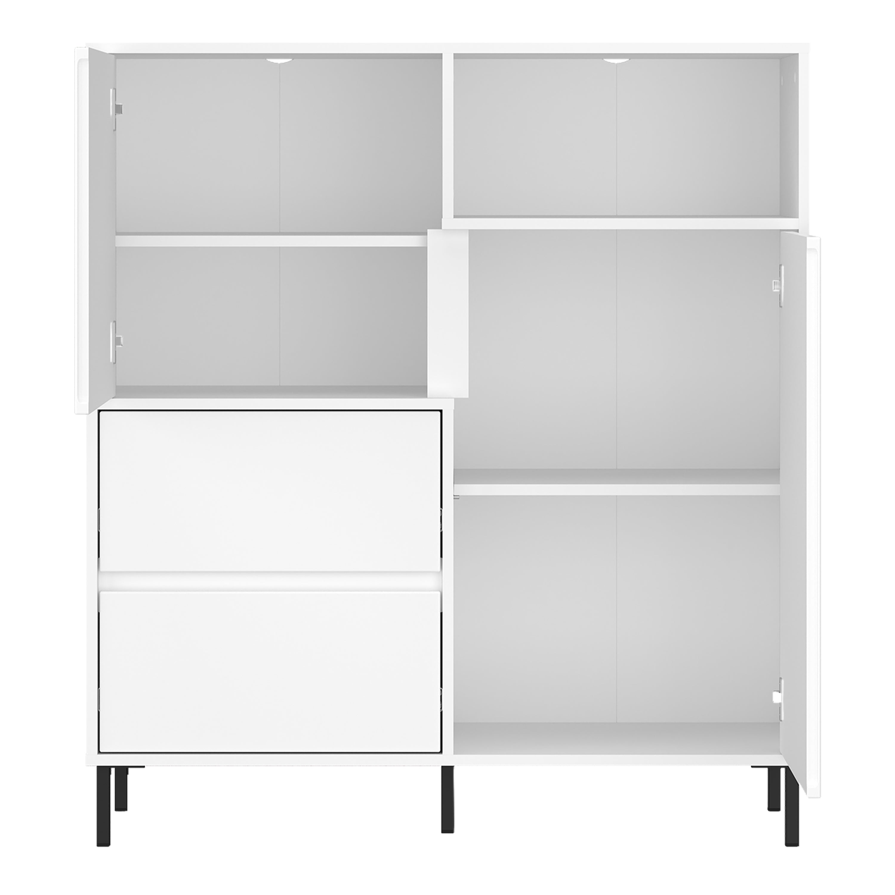 Avenale Sideboard 2 Door 2 Drawer in Alpine White High Gloss – FTG, view 3