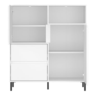 Avenale Sideboard 2 Door 2 Drawer in Alpine White High Gloss – FTG, view 3