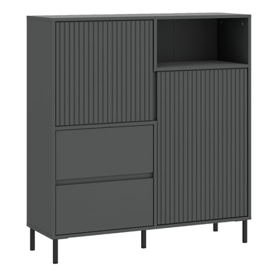 Avenale Sideboard 2 Door 2 Drawer in Anthracite – FTG