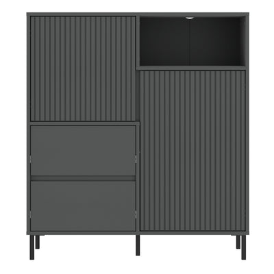 Avenale Sideboard 2 Door 2 Drawer in Anthracite – FTG, view 2