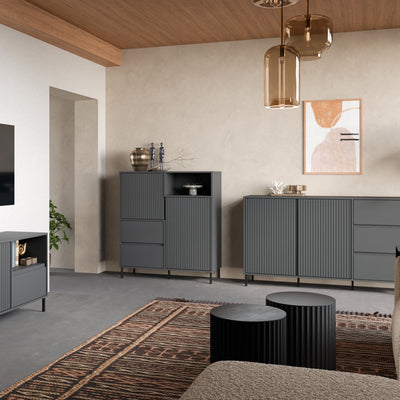 Avenale Sideboard 2 Door 2 Drawer in Anthracite – FTG, view 6
