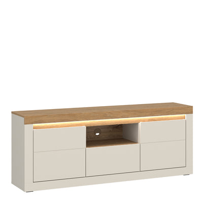 Naxxar TV Cabinet with 2 Doors and 1 Drawer in Cashmere and Stone Oak