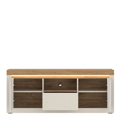 Naxxar TV Cabinet with 2 Doors and 1 Drawer in Cashmere and Stone Oak