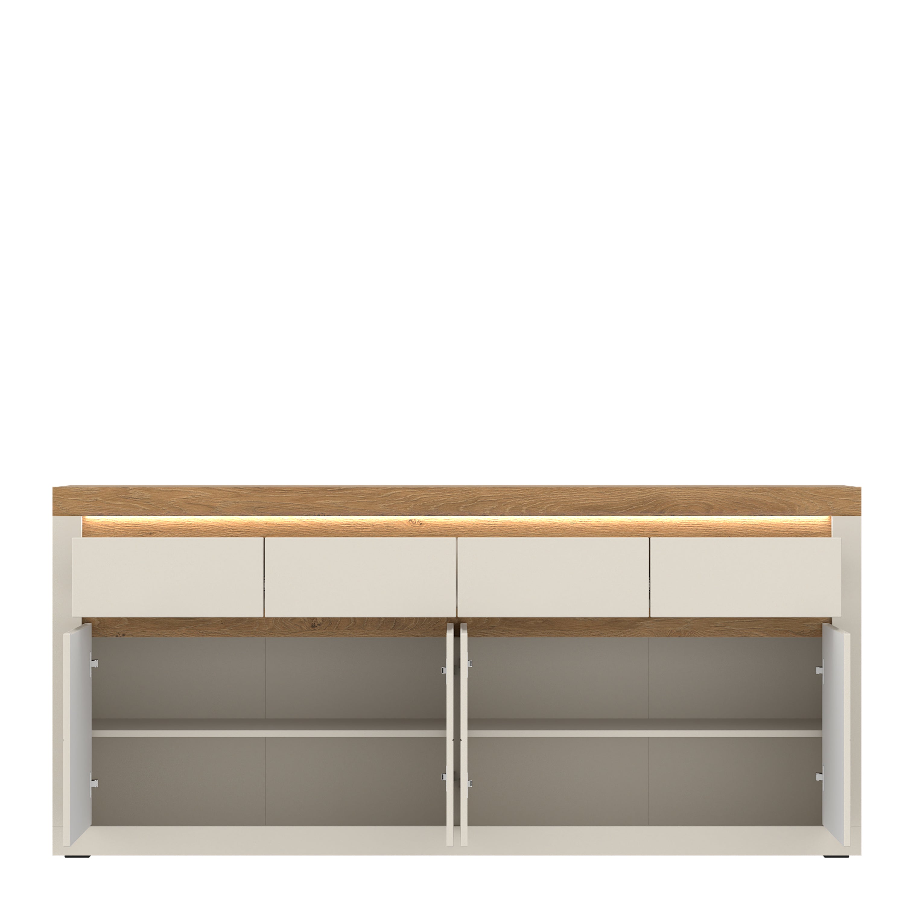 Naxxar Sideboard with 4 Doors and 4 Drawers in Cashmere and Stone Oak