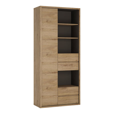 Shetland Tall Wide 1 Door 4 Drawer Bookcase – FTG