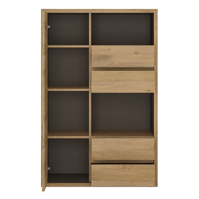 Shetland 1 Door 4 Drawer Display Cabinet – FTG, view 3