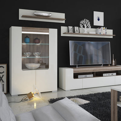 Toronto Low Glazed 2 Door Display Cabinet with Internal Shelves (inc. Plexi Lighting) – FTG, view 4