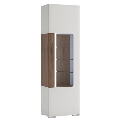 Toronto Tall Narrow Glazed Display Cabinet with Internal Shelves (inc. Plexi Lighting) – FTG