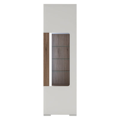 Toronto Tall Narrow Glazed Display Cabinet with Internal Shelves (inc. Plexi Lighting) – FTG, view 2