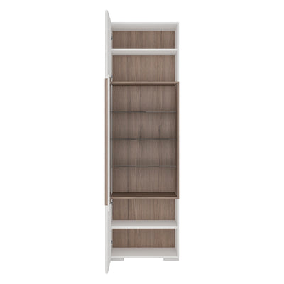 Toronto Tall Narrow Glazed Display Cabinet with Internal Shelves (inc. Plexi Lighting) – FTG, view 3
