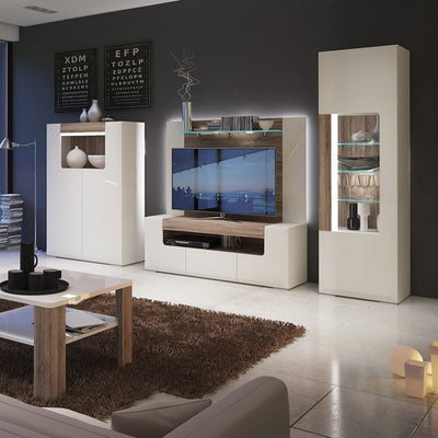 Toronto Tall Narrow Glazed Display Cabinet with Internal Shelves (inc. Plexi Lighting) – FTG, view 6